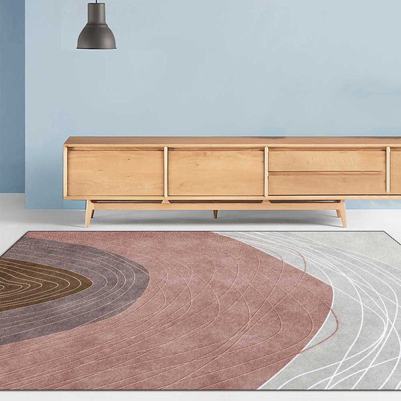 Vivolux | Neuheit Wohnzimmerteppich Mehrfarbiger Farbblock Holzmaserung Druck Teppich Polyester Waschbar Haustierfreundlicher Bereichsteppich