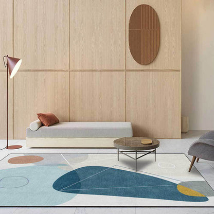 Vivolux | Ivoor Slaapkamer Tapijt Novelty Kleur Blok Driehoekpatroon Vloerkleed Polyester Antislip Ondergrond Tapijt