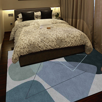 Vivolux | Nieuwigheid Woonkamer Tapijt Multikleur Kleurblok Driehoek Print Tapijt Polyester Huisdier Vriendelijk Antislip Vloerkleed