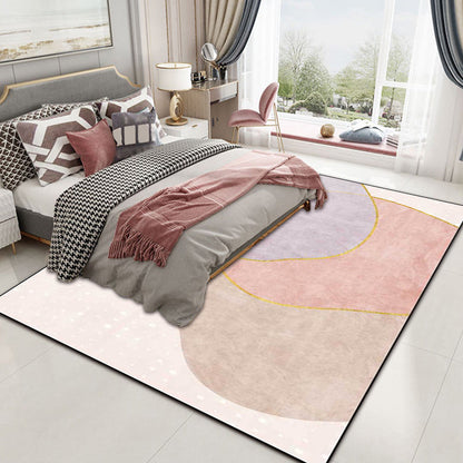 Vivolux | Nieuwigheid Woonkamer Tapijt in Roze Colorblock print Tapijt Polyester Antislip Wasbaar Gebied Tapijt