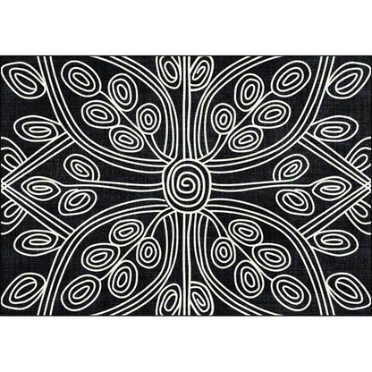 Vivolux | Neuheit Wohnzimmerteppich in Schwarz Geometrischem Linienmuster Teppich Polyester Waschbar Rutschfeste Unterlage Teppich