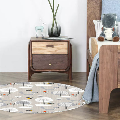 Vivolux | Grijs Kinderkamer Tapijt Kinderen Dier Megalocnidae Patroon Vloerkleed Polyester Huisdier Vriendelijk Vloerbedekking