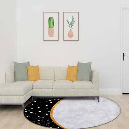 Vivolux | Witte en Zwarte Nordic Tapijt Polyester Kleurblok Sterrenprint Tapijt Machine Wasbaar Antislip Achterkant Vloerkleed voor de Woonkamer