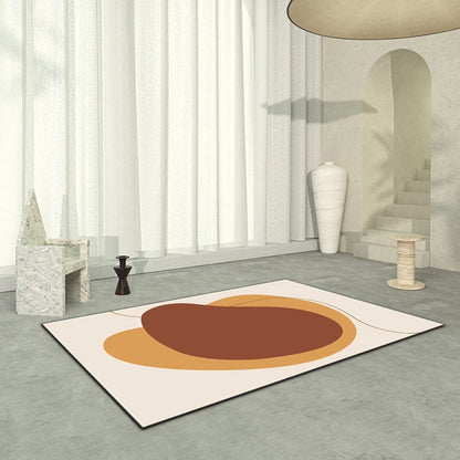 Vivolux | Nieuwigheid Woonkamer Tapijt in Bruin Kleurblok Print Tapijt Polyester Huisdiervriendelijk Antislip Onderkant Gebied Tapijt