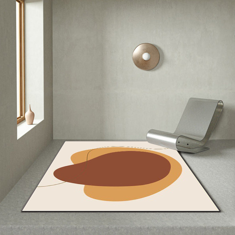 Vivolux | Nieuwigheid Woonkamer Tapijt in Bruin Kleurblok Print Tapijt Polyester Huisdiervriendelijk Antislip Onderkant Gebied Tapijt