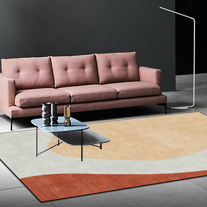 Vivolux | Nieuwigheid woonkamer tapijt in grijs en bruin kleurblok print tapijt polyester antislip achterkant vloerkleed