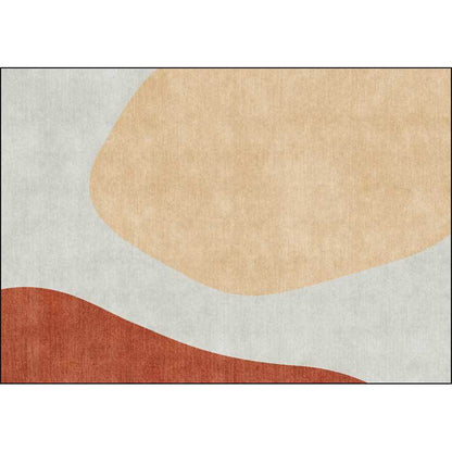 Vivolux | Nieuwigheid woonkamer tapijt in grijs en bruin kleurblok print tapijt polyester antislip achterkant vloerkleed