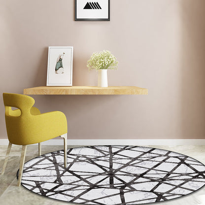 Vivolux | Witte Novelty Tapijt Polyester Abstract Tapijt Machine Wasbaar Antislip Onderloop Tapijt voor Woonkamer