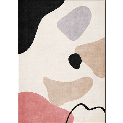 Vivolux | Eenvoudig Abstract Kleurvlak Tapijt Beige Multicolor Simpel Tapijt Polyester Machinewasbaar Antislip Vloerkleed voor Slaapkamer