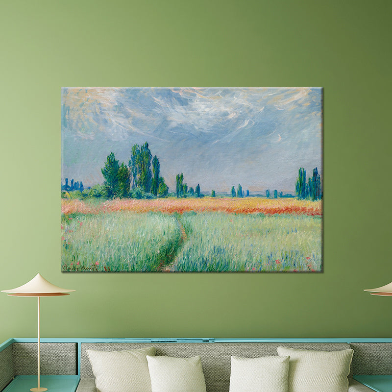 Vivolux | Groene Boerderij Veld Wanddecoratie Landschap Moderne Gelaagde Canvasprint voor Woonkamer