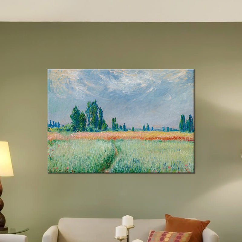 Vivolux | Groene Boerderij Veld Wanddecoratie Landschap Moderne Gelaagde Canvasprint voor Woonkamer
