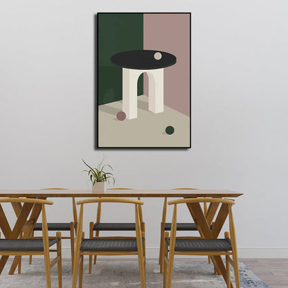 Vivolux | Ball und Patio Wandkunst für Schlafzimmer Architektur Leinwanddruck in Pink, Texturierte Oberfläche