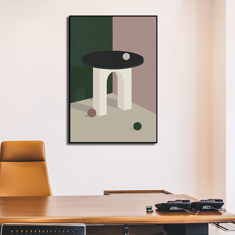 Vivolux | Ball und Patio Wandkunst für Schlafzimmer Architektur Leinwanddruck in Pink, Texturierte Oberfläche