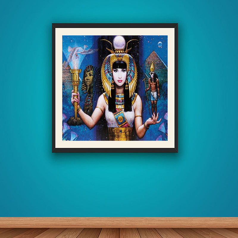 Vivolux | Texturierte Ägypten Frauen Kunstprint Leinwand Zeitgenössische Wanddekoration im Esszimmer