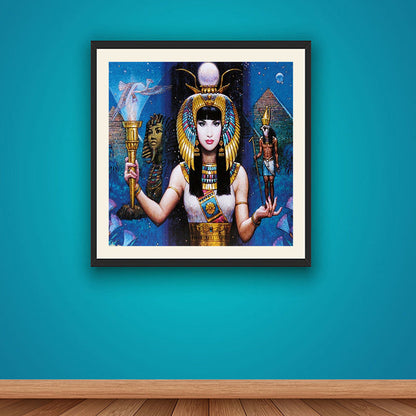 Vivolux | Texturierte Ägypten Frauen Kunstprint Leinwand Zeitgenössische Wanddekoration im Esszimmer