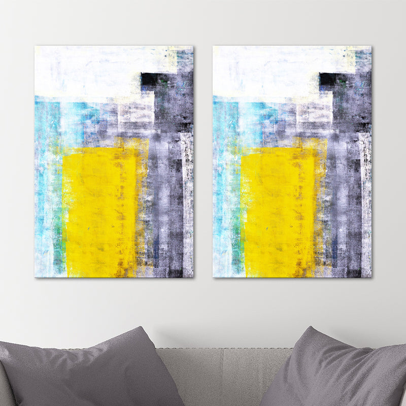 Vivolux | Inspirierendes Farbblockierungs-Gemälde für Wohnzimmer, abstrakte Leinwandwandkunst, strukturiert