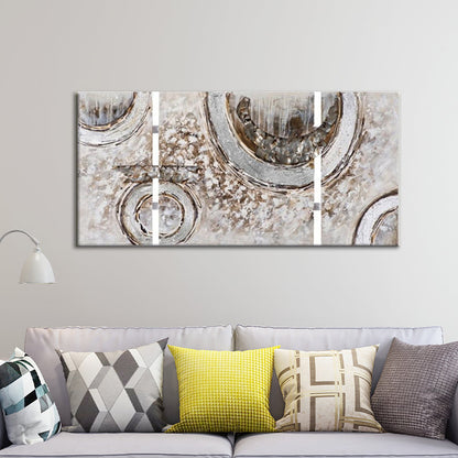 Vivolux | Abstrakte geometrische Malerei Wandkunst moderne strukturierte Oberfläche gewickelte Leinwand in Braun