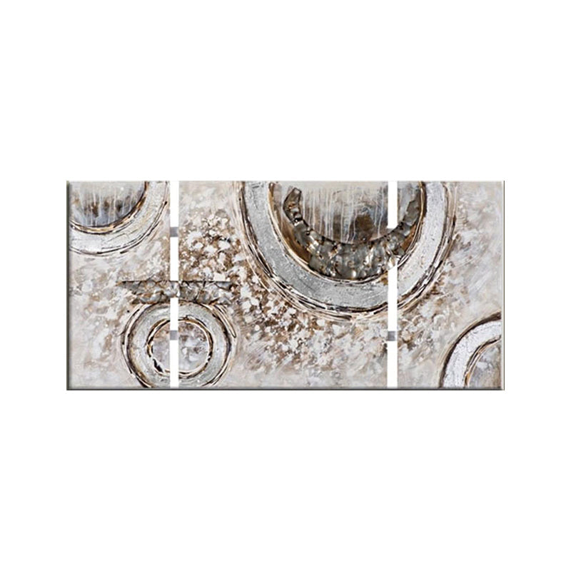 Vivolux | Abstrakte geometrische Malerei Wandkunst moderne strukturierte Oberfläche gewickelte Leinwand in Braun