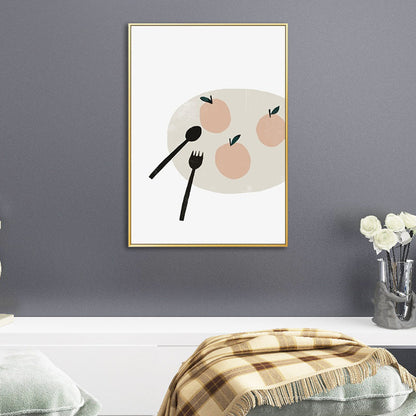 Vivolux | Lichtfarbe Nordische Kunst Druck Eine Schale mit Obst Gemälde Leinwand für Wohnkultur