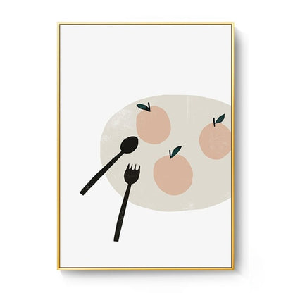 Vivolux | Lichtfarbe Nordische Kunst Druck Eine Schale mit Obst Gemälde Leinwand für Wohnkultur
