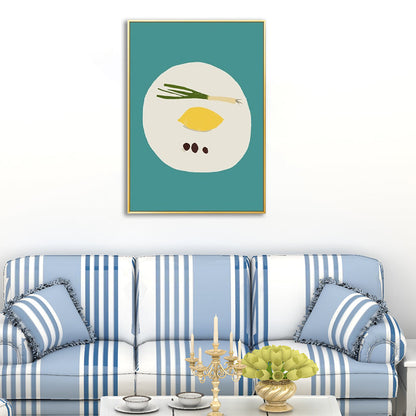 Vivolux | Lichtfarbe Nordische Kunst Druck Eine Schale mit Obst Gemälde Leinwand für Wohnkultur