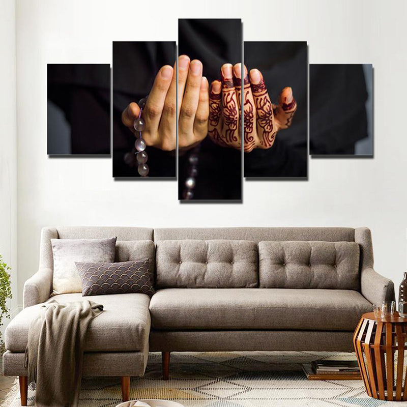 Vivolux | Contemporary Hands Canvas Art Zwart Religie Muurdecoratie voor Woonkamer, Meerdere Delen
