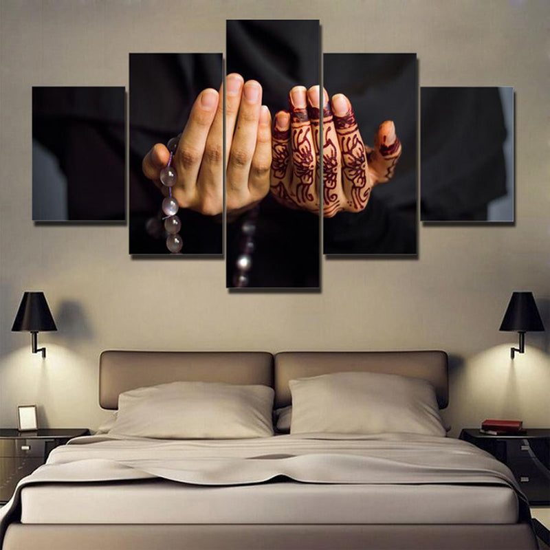 Vivolux | Contemporary Hands Canvas Art Zwart Religie Muurdecoratie voor Woonkamer, Meerdere Delen