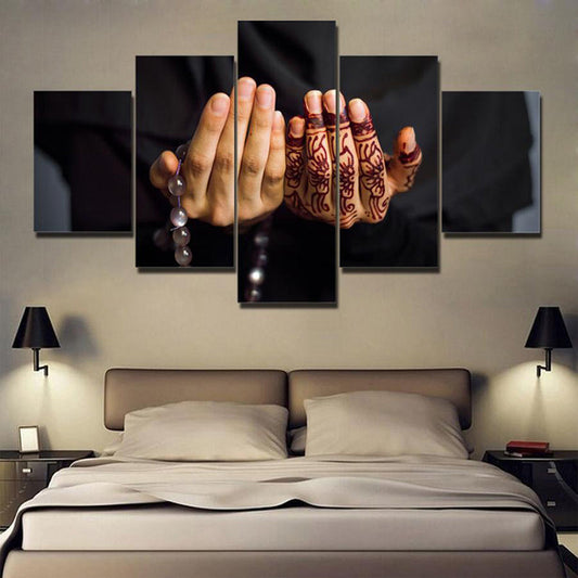 Vivolux | Contemporary Hands Canvas Art Zwart Religie Muurdecoratie voor Woonkamer, Meerdere Delen