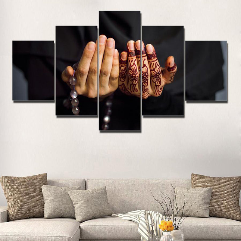 Vivolux | Contemporary Hands Canvas Art Zwart Religie Muurdecoratie voor Woonkamer, Meerdere Delen