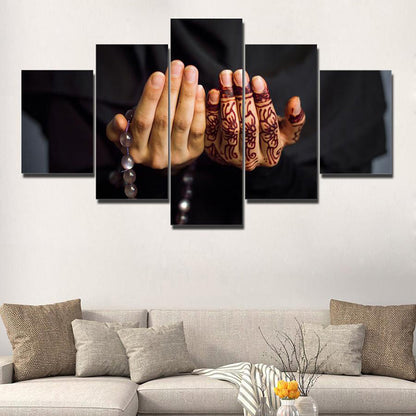 Vivolux | Contemporary Hands Canvas Art Zwart Religie Muurdecoratie voor Woonkamer, Meerdere Delen
