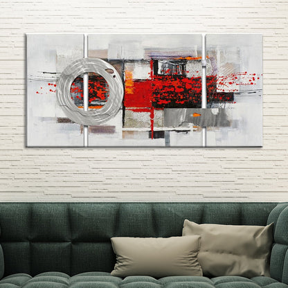 Vivolux | Circles Schilderij Kunstafdruk Textuuroppervlak Moderne Stijl Woonkamer Wanddecoratie