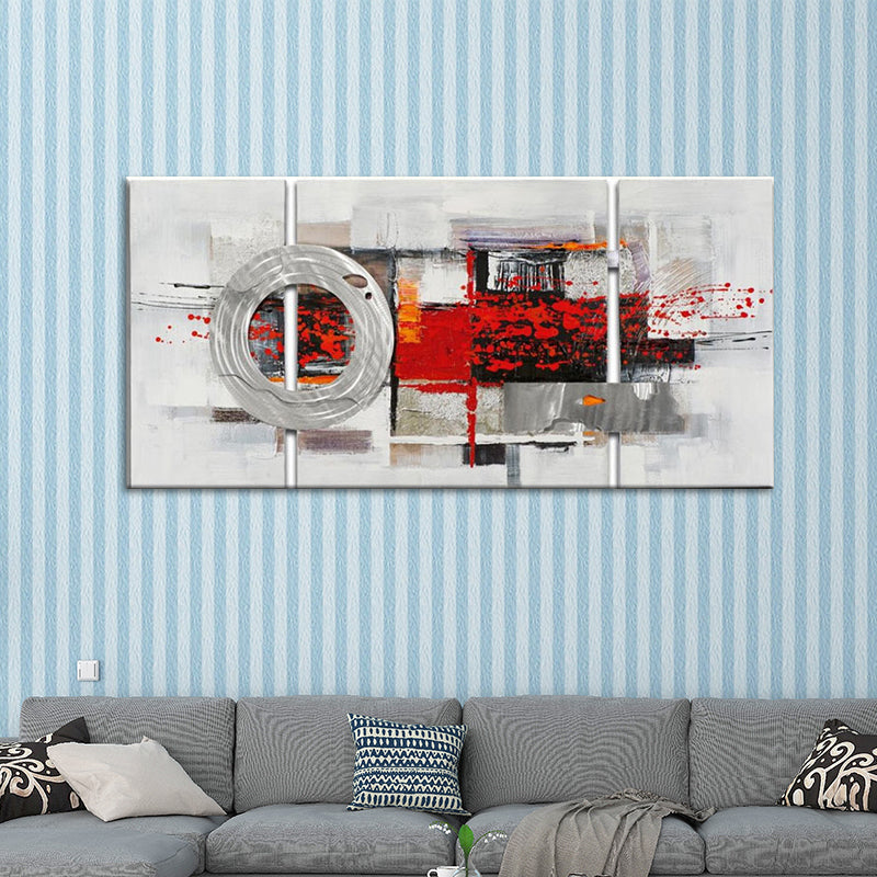 Vivolux | Circles Schilderij Kunstafdruk Textuuroppervlak Moderne Stijl Woonkamer Wanddecoratie
