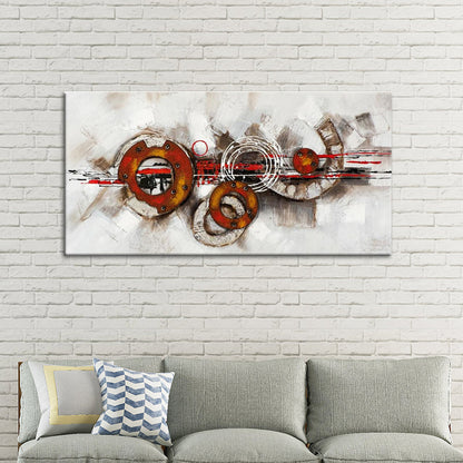 Vivolux | Circles Schilderij Kunstafdruk Textuuroppervlak Moderne Stijl Woonkamer Wanddecoratie