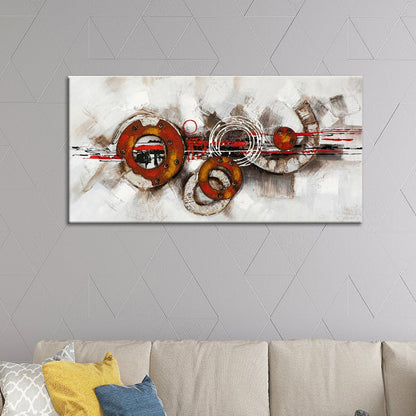Vivolux | Circles Schilderij Kunstafdruk Textuuroppervlak Moderne Stijl Woonkamer Wanddecoratie