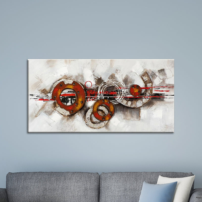 Vivolux | Circles Schilderij Kunstafdruk Textuuroppervlak Moderne Stijl Woonkamer Wanddecoratie
