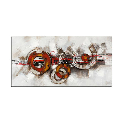 Vivolux | Circles Schilderij Kunstafdruk Textuuroppervlak Moderne Stijl Woonkamer Wanddecoratie