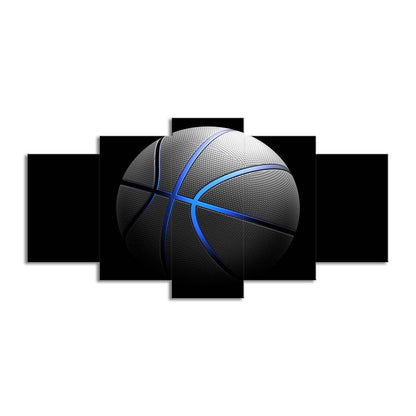 Vivolux | Schwarze Basketball Wandkunst Mehrteilige Moderne Stil Jungen Schlafzimmer Leinwanddruck