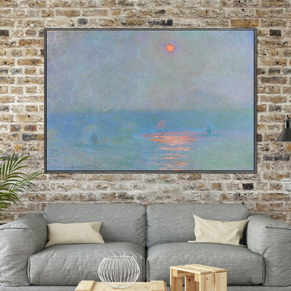 Vivolux | Blaue moderne Leinwandkunst Mondreflexion auf Meer Landschaft Wanddekoration für Wohnzimmer