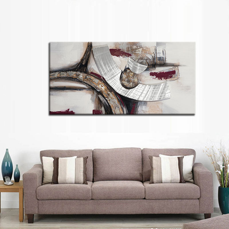 Vivolux | Beige Abstracte Schilderij Textuur Oppervlak Moderne Woonkamer Wanddecoratie