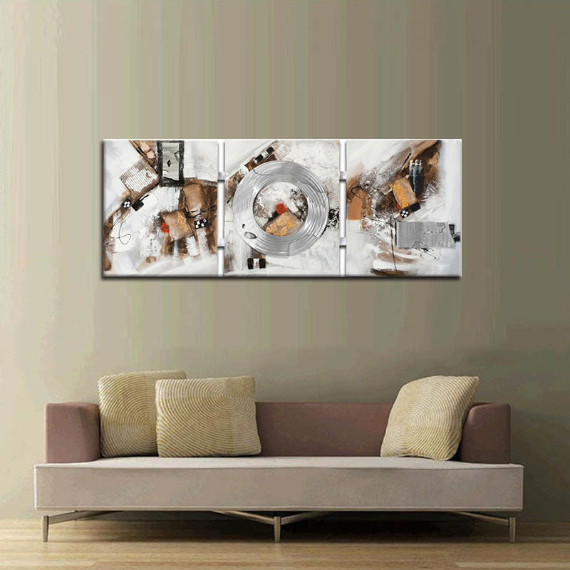 Vivolux | Beige Abstracte Schilderij Textuur Oppervlak Moderne Woonkamer Wanddecoratie