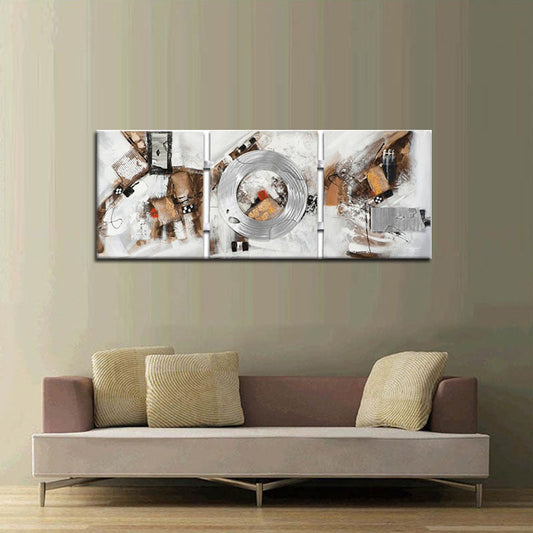Vivolux | Beige Abstracte Schilderij Textuur Oppervlak Moderne Woonkamer Wanddecoratie