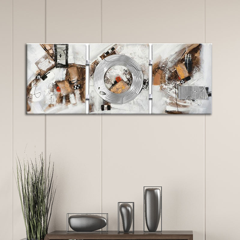 Vivolux | Beige Abstracte Schilderij Textuur Oppervlak Moderne Woonkamer Wanddecoratie