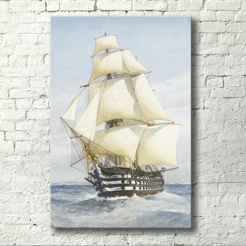 Vivolux | Witte Zeilschip Canvas Kunst Textuur Modernistische Stijl Woonkamer Muurdecoratie