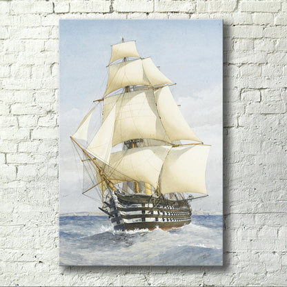 Vivolux | Witte Zeilschip Canvas Kunst Textuur Modernistische Stijl Woonkamer Muurdecoratie