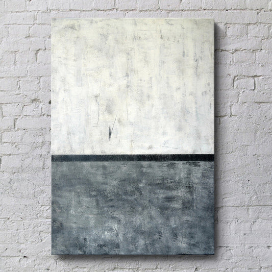 Vivolux | 2-Tone Kleur Blokkerende Canvas Grijs en Wit Minimalisme Muur Kunst Print voor Eetkamer