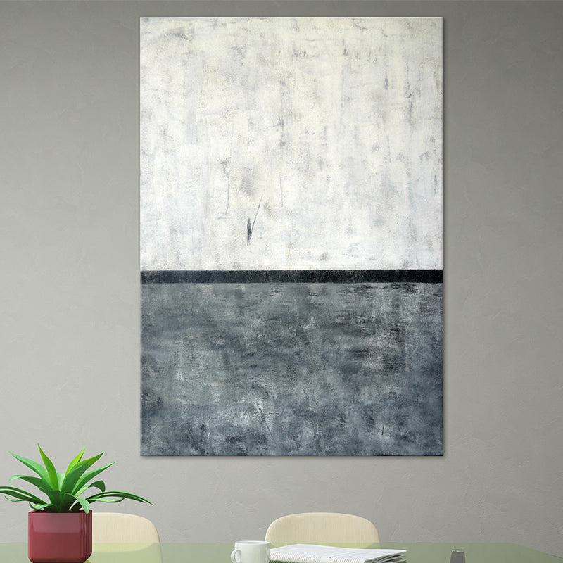 Vivolux | 2-Tone Kleur Blokkerende Canvas Grijs en Wit Minimalisme Muur Kunst Print voor Eetkamer