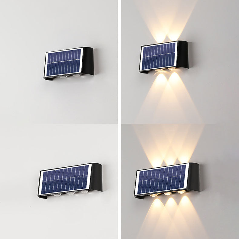Vivolux | Moderne Einfachheit Solar Wasserfest Rechteckige ABS PMMA LED Wandleuchte Lampe Für Außenpatio