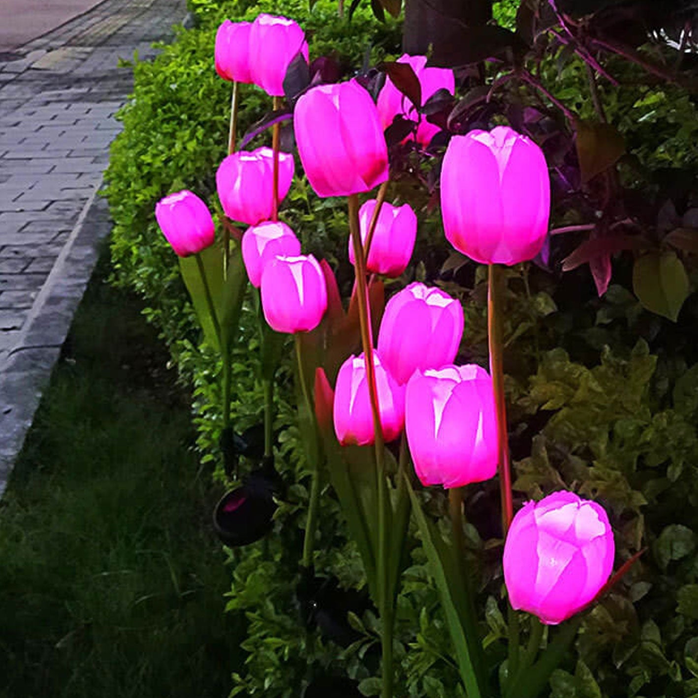 Vivolux | Solar Tulpe Rasenlicht Außen Garten LED Tulpe Blumenlicht Bodenstecker Landschaftslicht