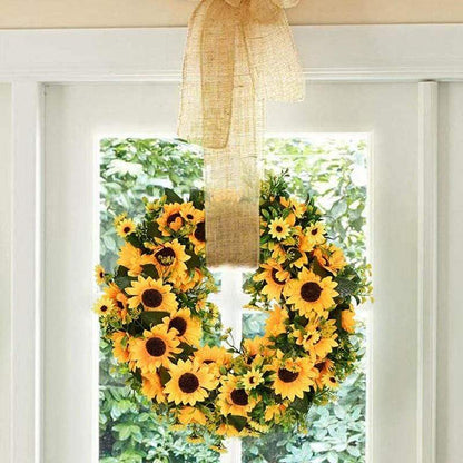 Vivolux | 16'' Goldene Künstliche Sonnenblumenkranz