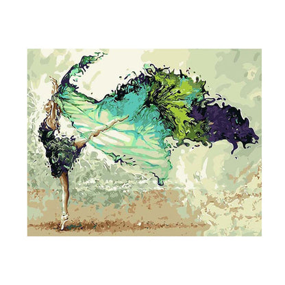 Vivolux | Modernistische Vrouw Danst Wandkunst Canvas Textured Groene Schilderij voor Woonkamer